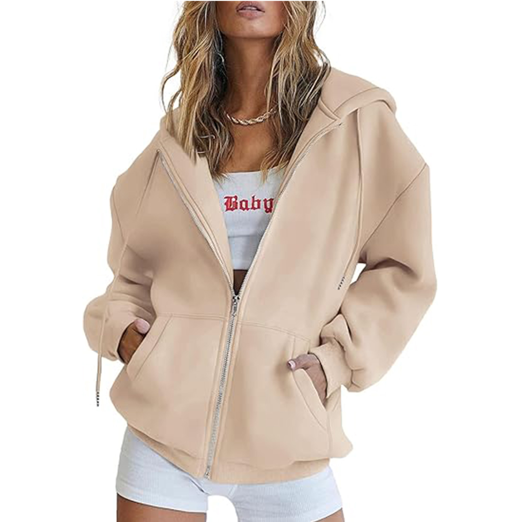 Casual Zip Up Long Sleeve Hoodie Jacket 3
