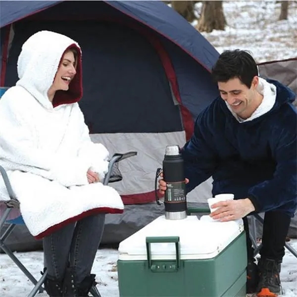 Oversized Microfiber & Sherpa Wearable Blanket 6