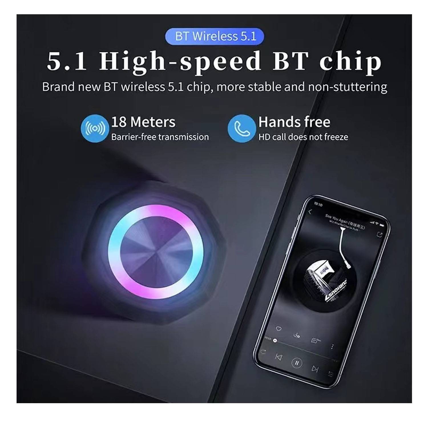 Portable Bluetooth Speaker w/ Lights 4