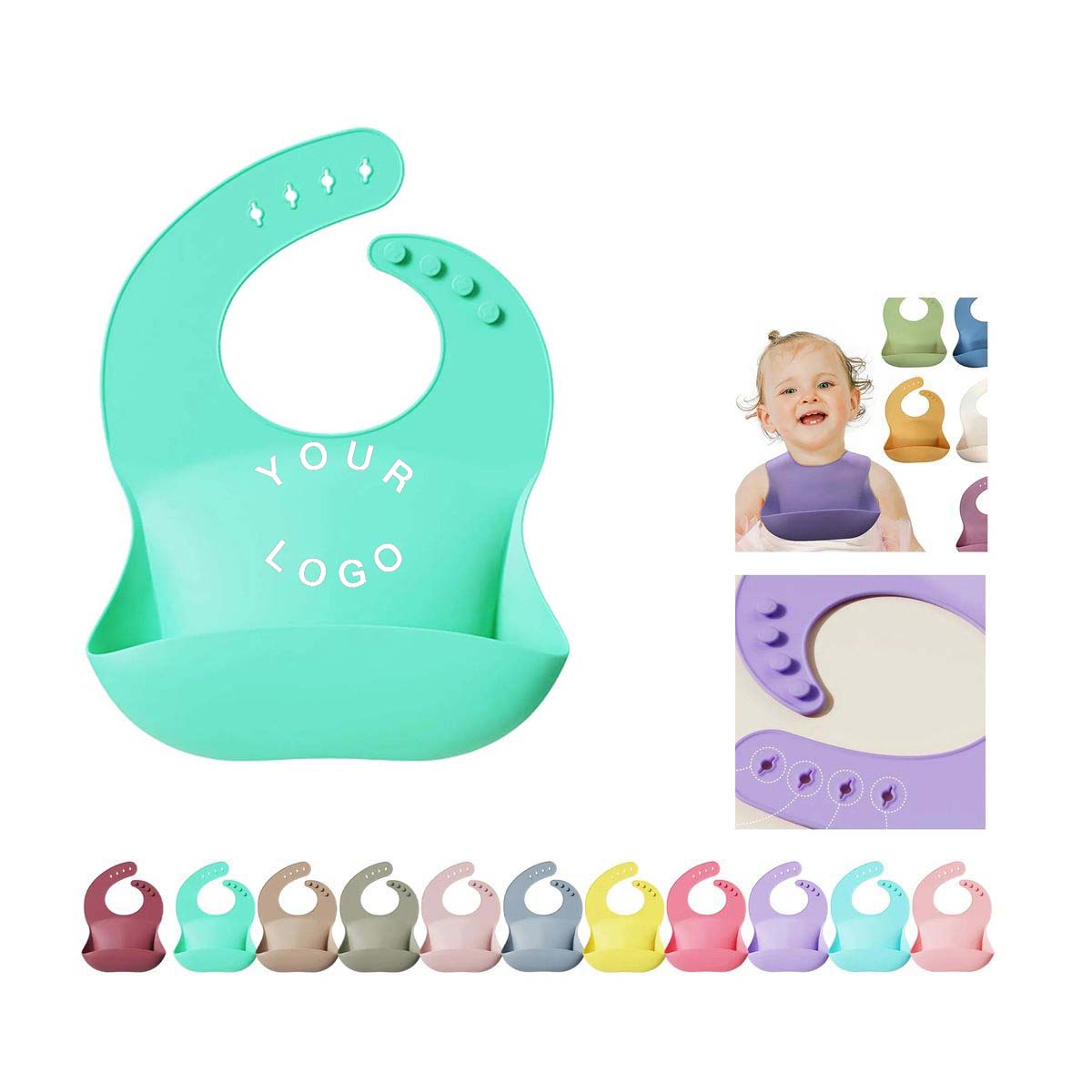 Adjustable Silicone Baby Bib for Feeding Time 3