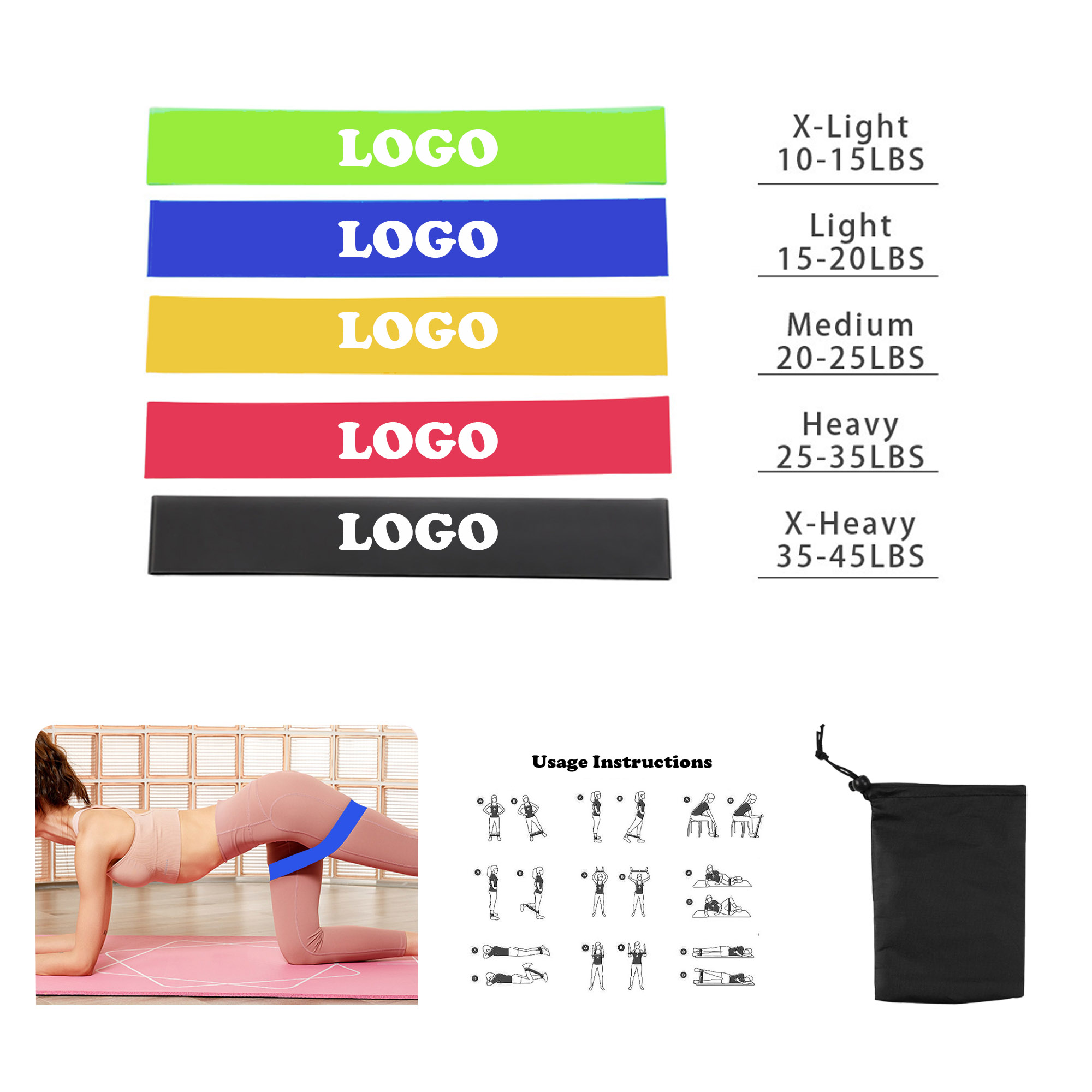 MOQ 100 pcs Resistance Bands 3