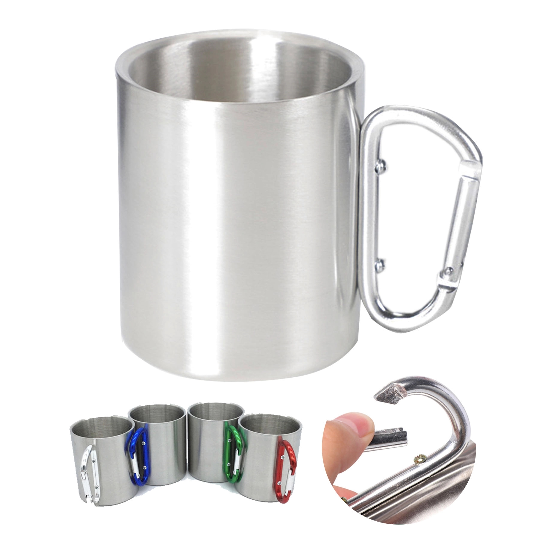 304 Stainless Steel Cups With Carabiners 3
