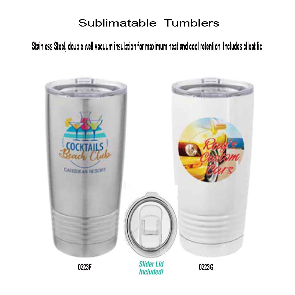 Sublimatable Polar Camel 20 oz. stainless SteelTravel Mug w/Slider Lid. 2