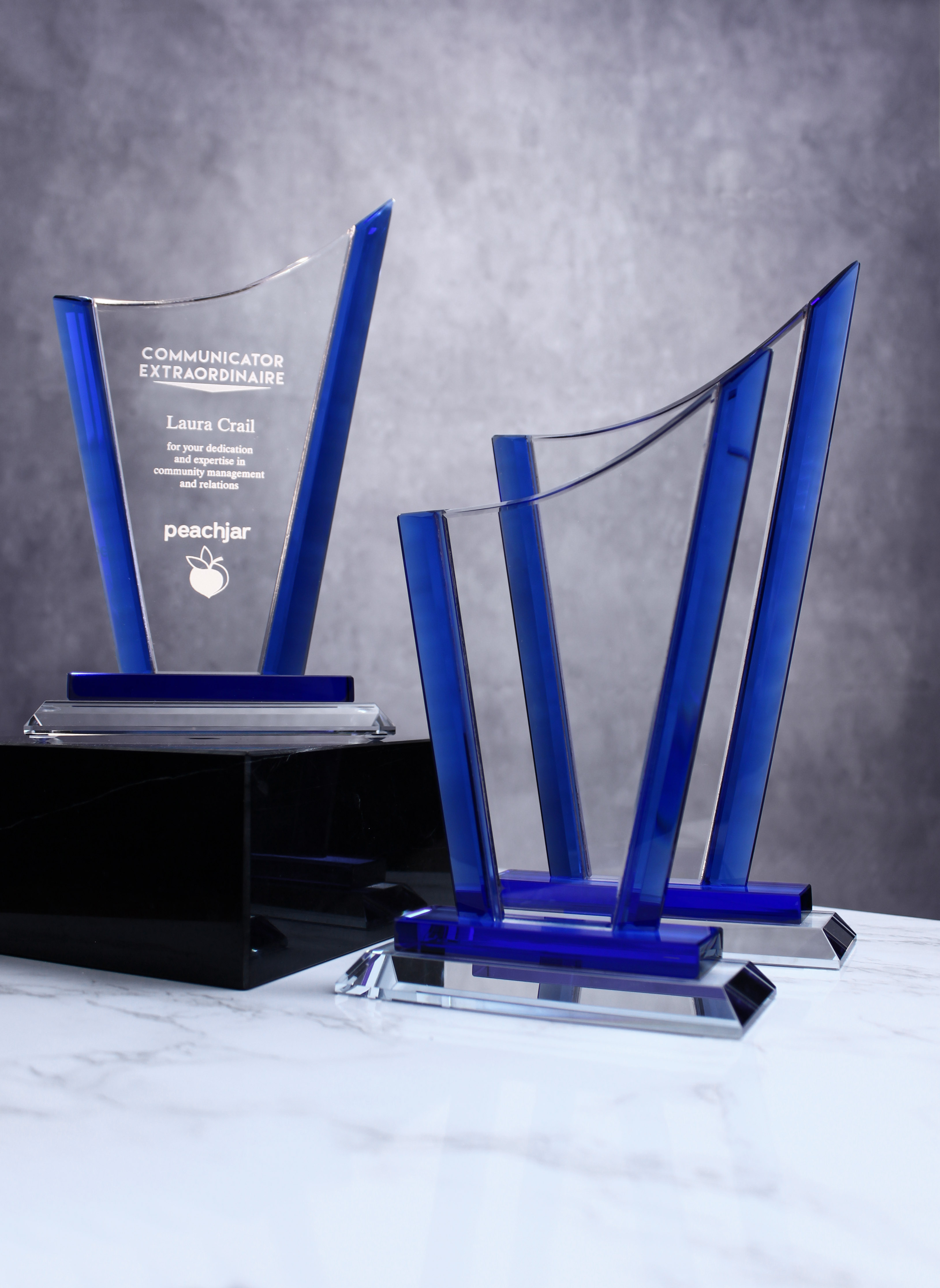 8" Blue Curved Peak Award 2