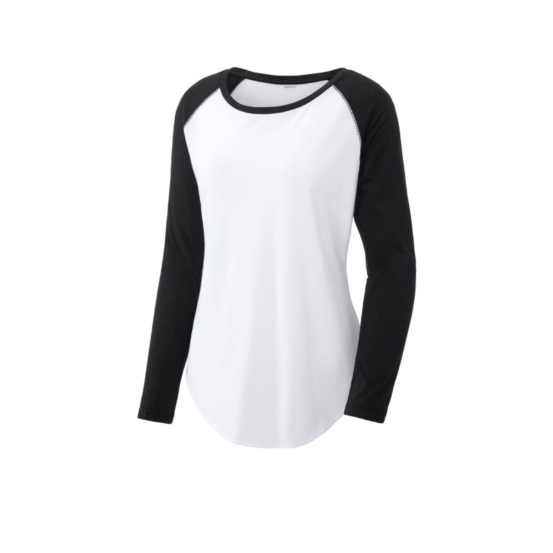 Sport-Tek Women's PosiCharge Long Sleeve Tri-Blend Wicking Scoop Neck Raglan Tee 36