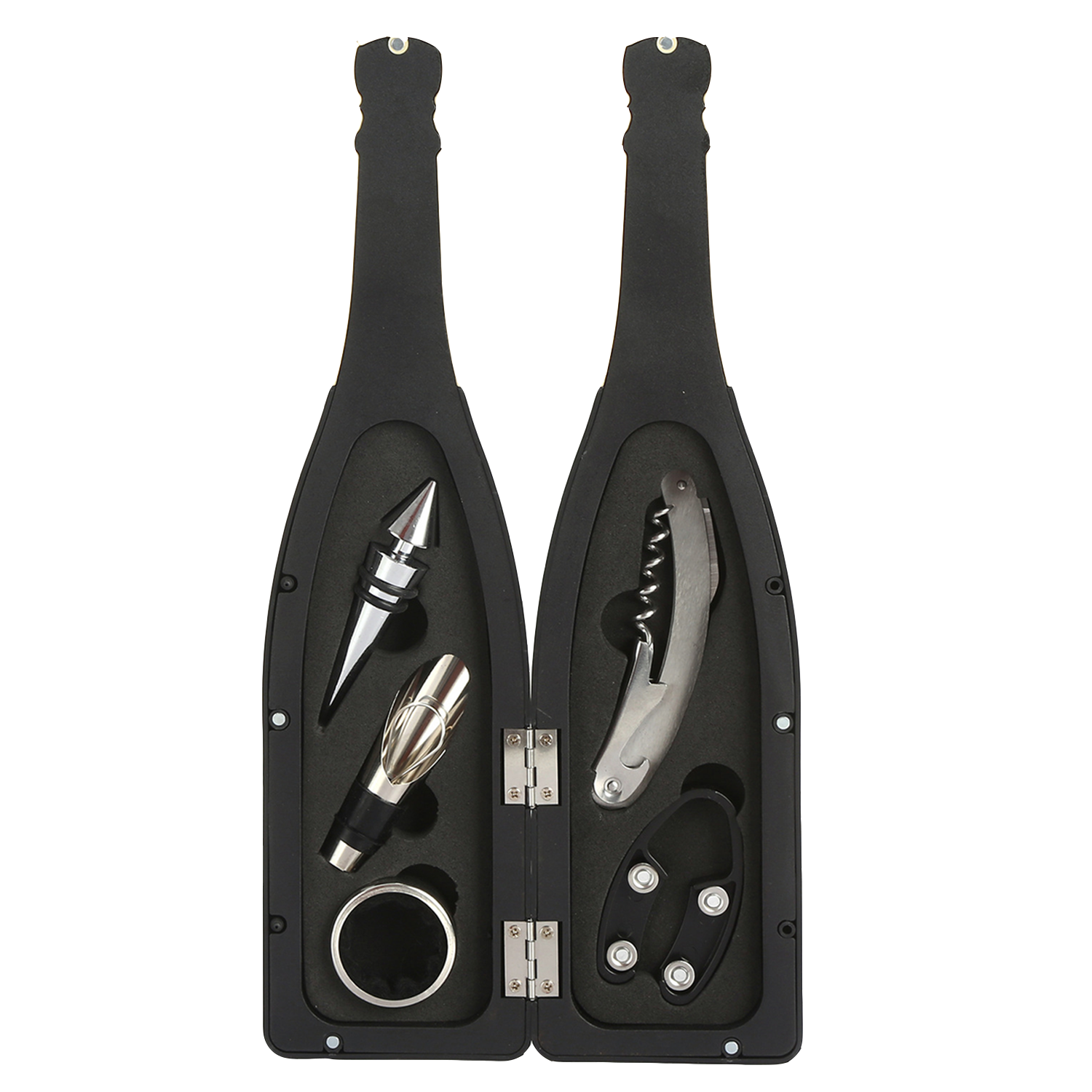 5 Pcs Bottle Shape Wine Opener Tools Set, custom bottle opener with logo imprint 3