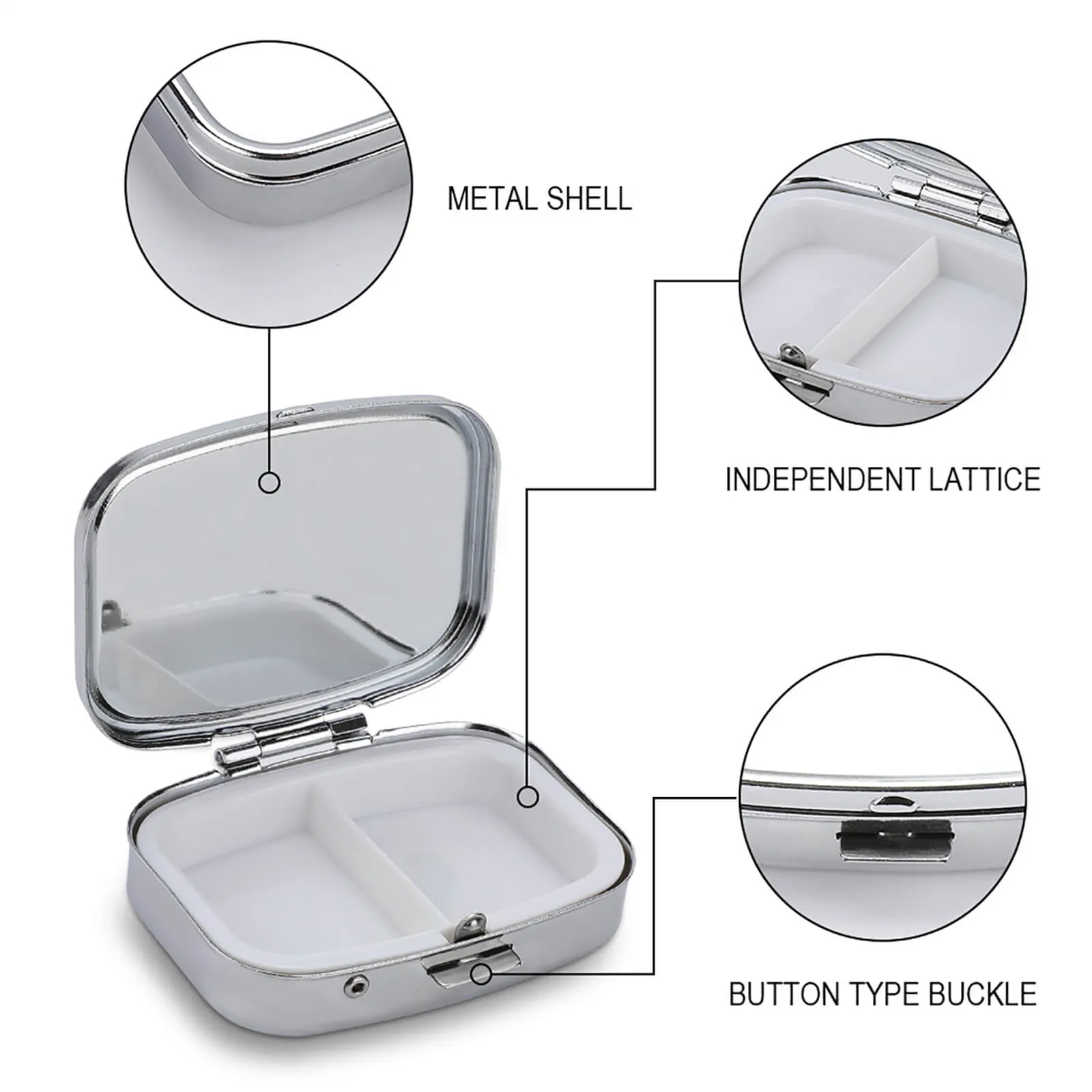 Custom Metal Pill Organizer with Logo - Durable Travel Pill Case for Business Gifts 5