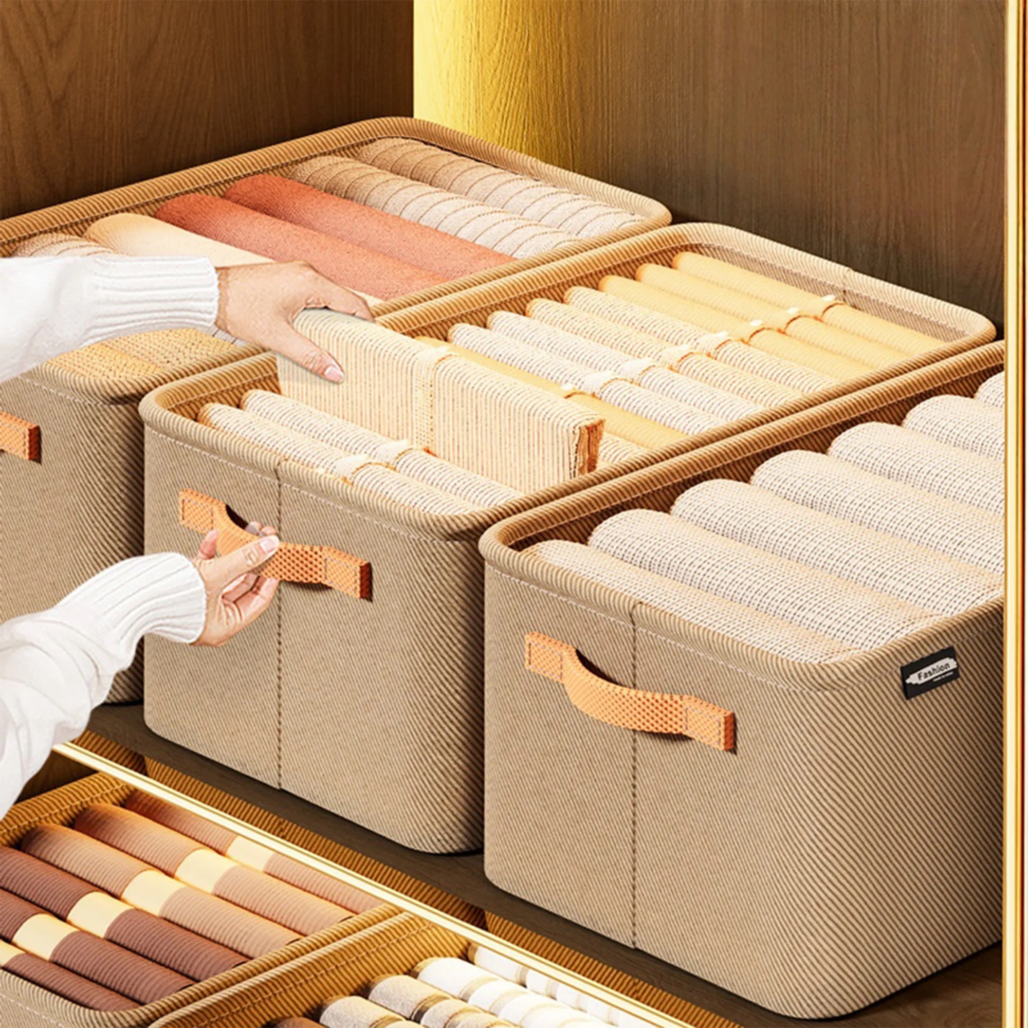 Thickened Fabric Storage Basket For Clothes Pants Home Dorm 5