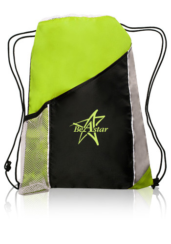Side Mesh Pockets Drawstring Backpacks