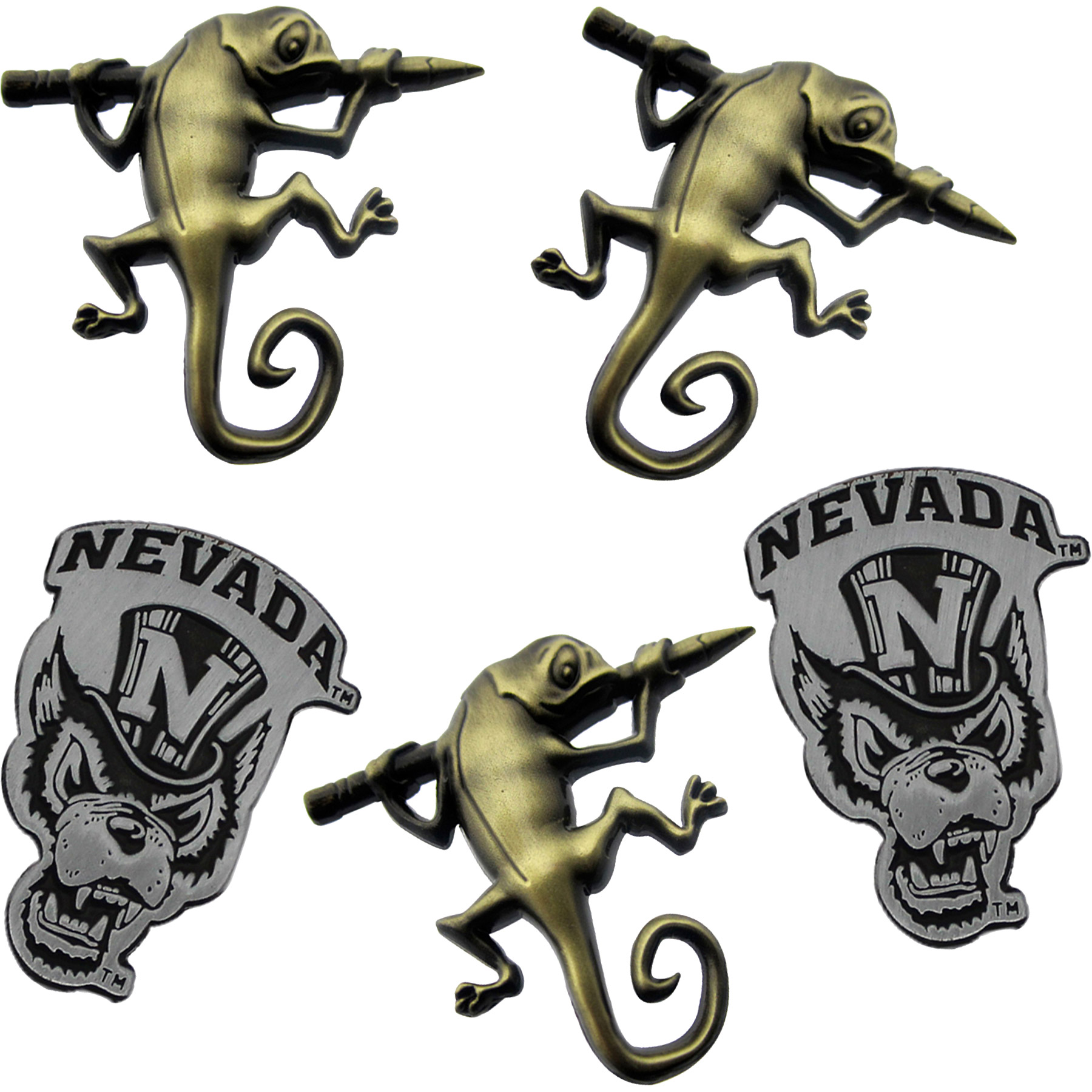 Diestruck Antiqued Lapel Pins: 1" W x 1" H