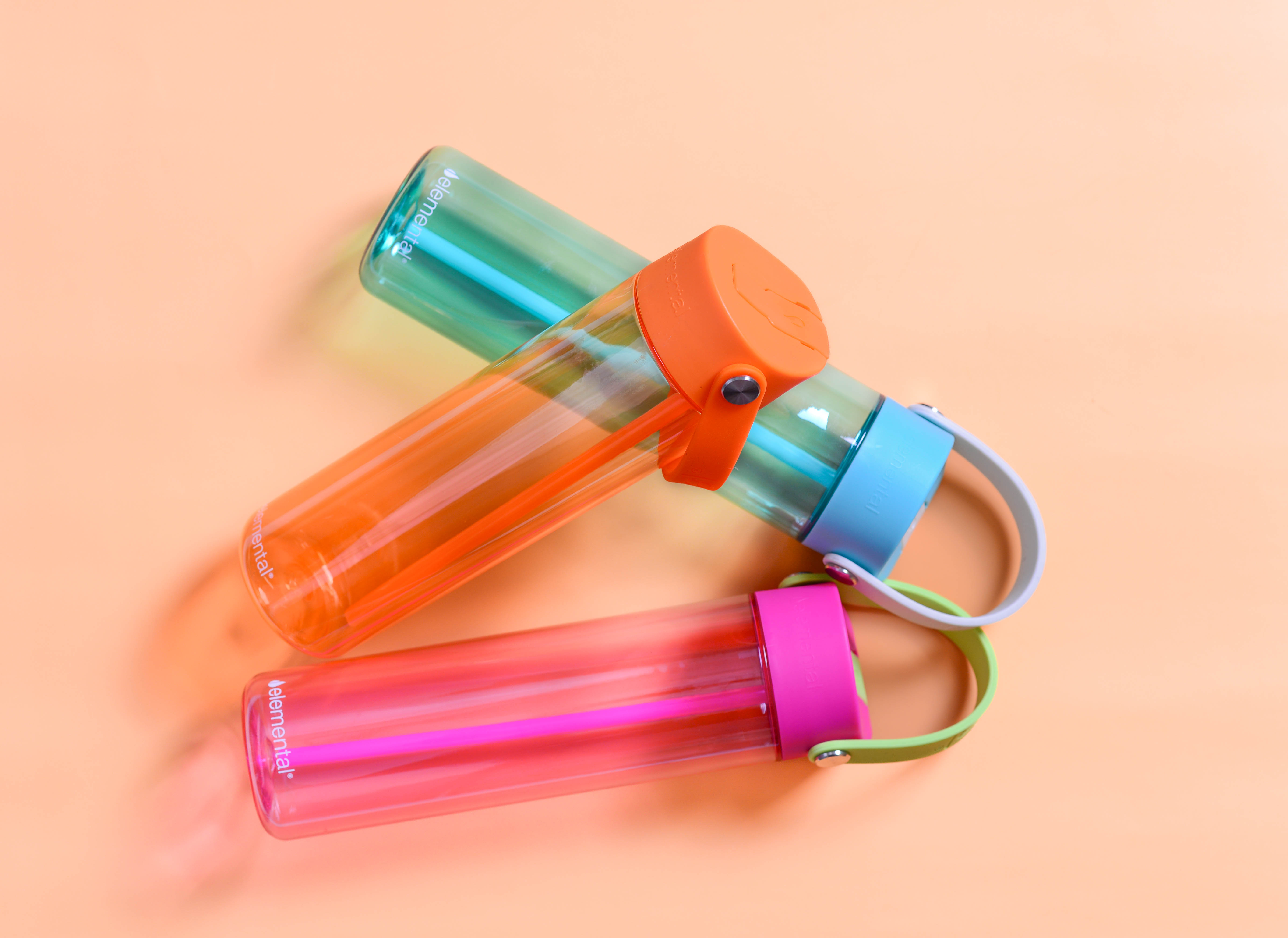 Elemental® Splash 26oz Tritan Water Bottle - with Drinking Spout and Straw 2