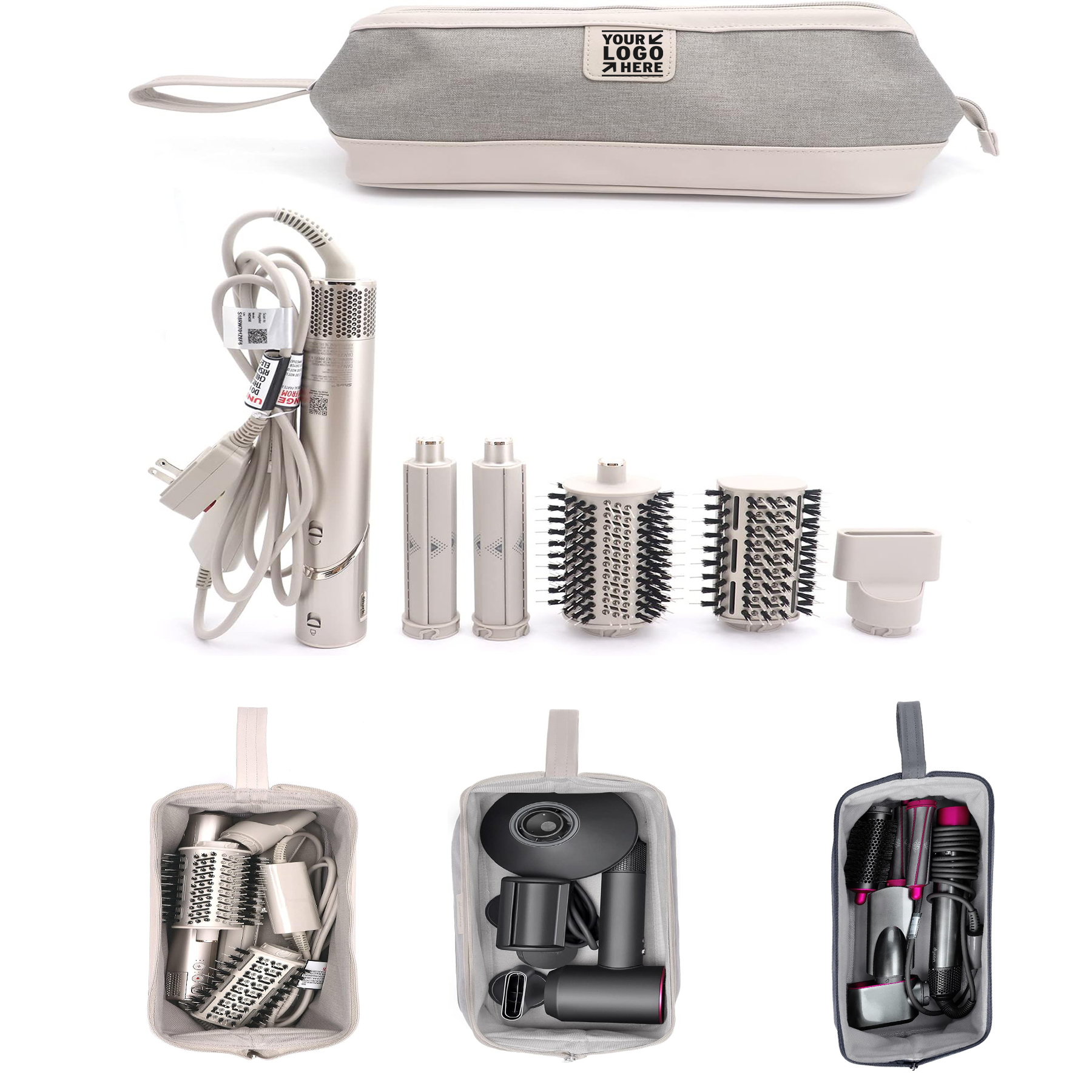 Dyson Airwrap Shark Flexstyle Hair Dryer Travel Case Complete Styler Attachments Pouch 
