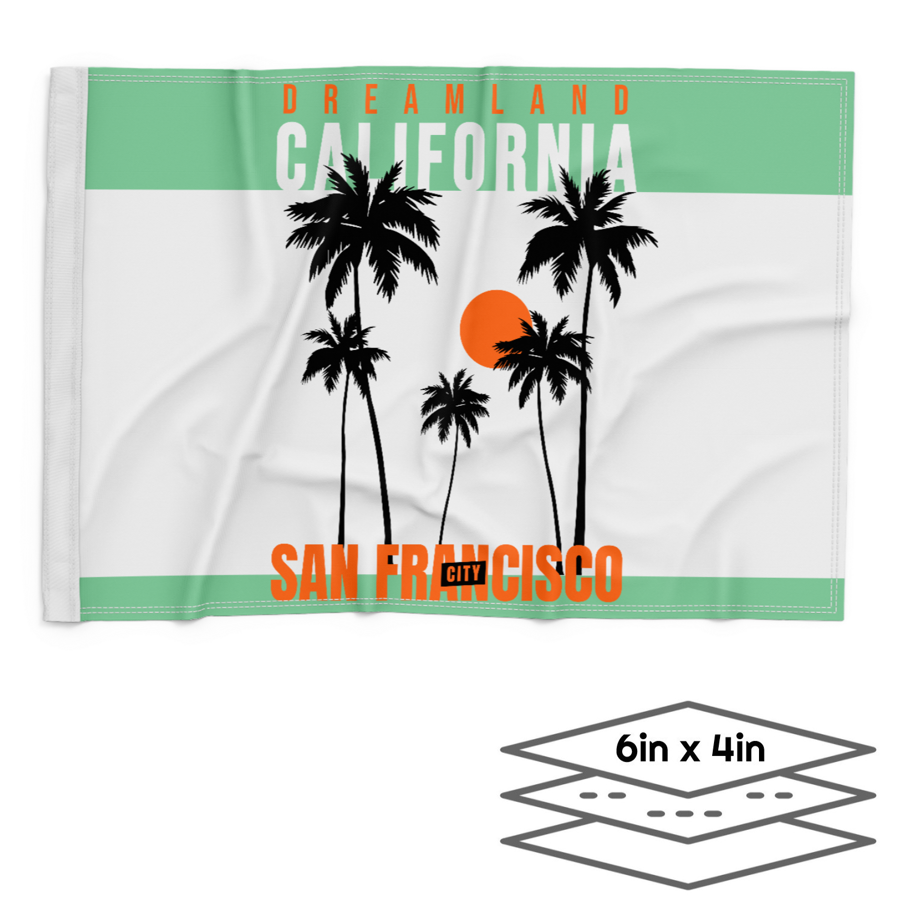 Double-Sided Dye Sublimation 3-Layer 6in x 4in Hand Flag 1