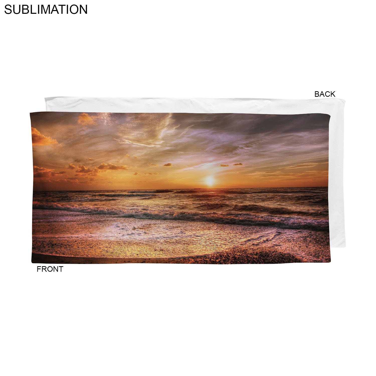 24Hr Express Ship - Stock Design, Heaviest Weight, Plush Velour Terry Beach Towel, 30x60, Sublimated 16