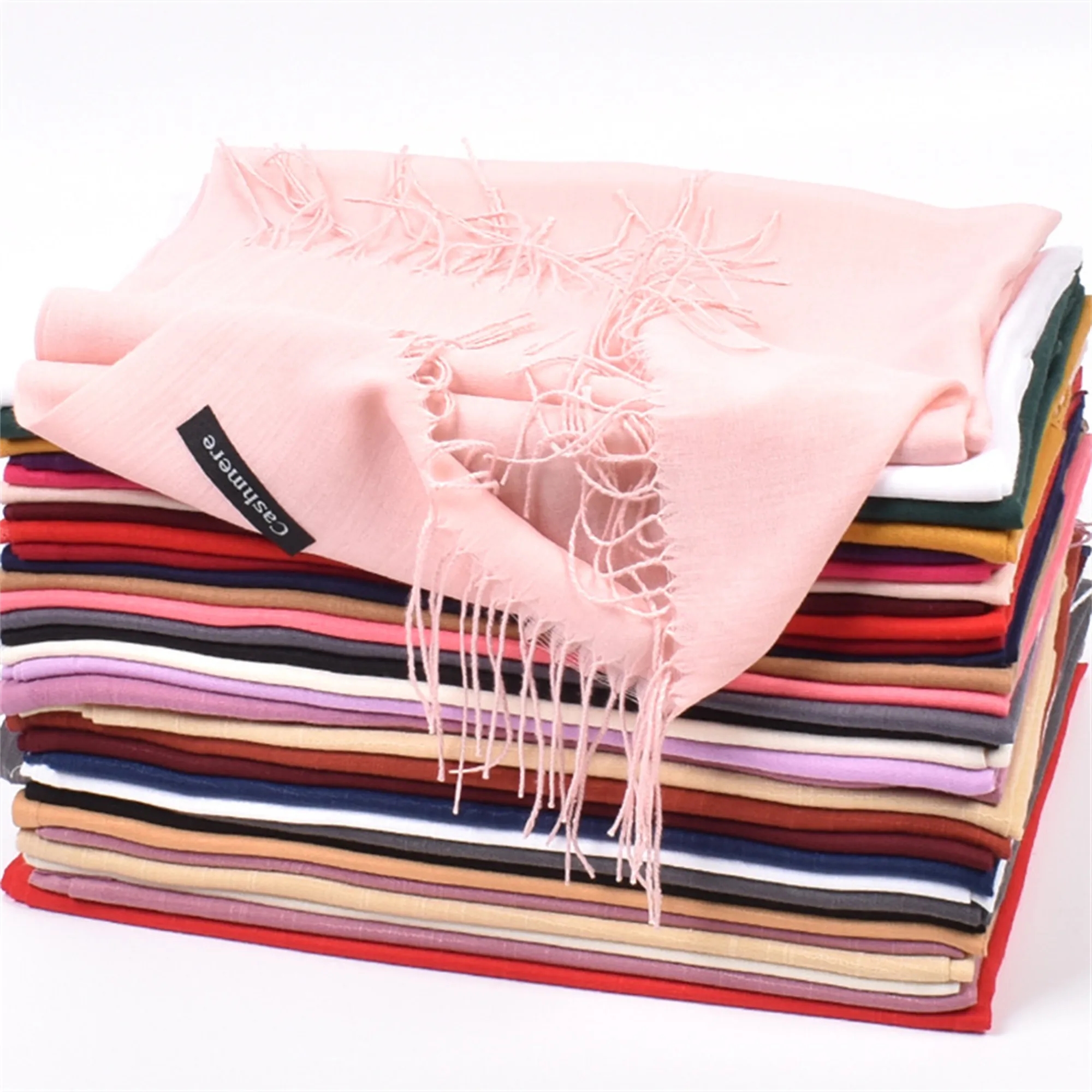 Soft Cashmere Winter Scarf With Fringes 3