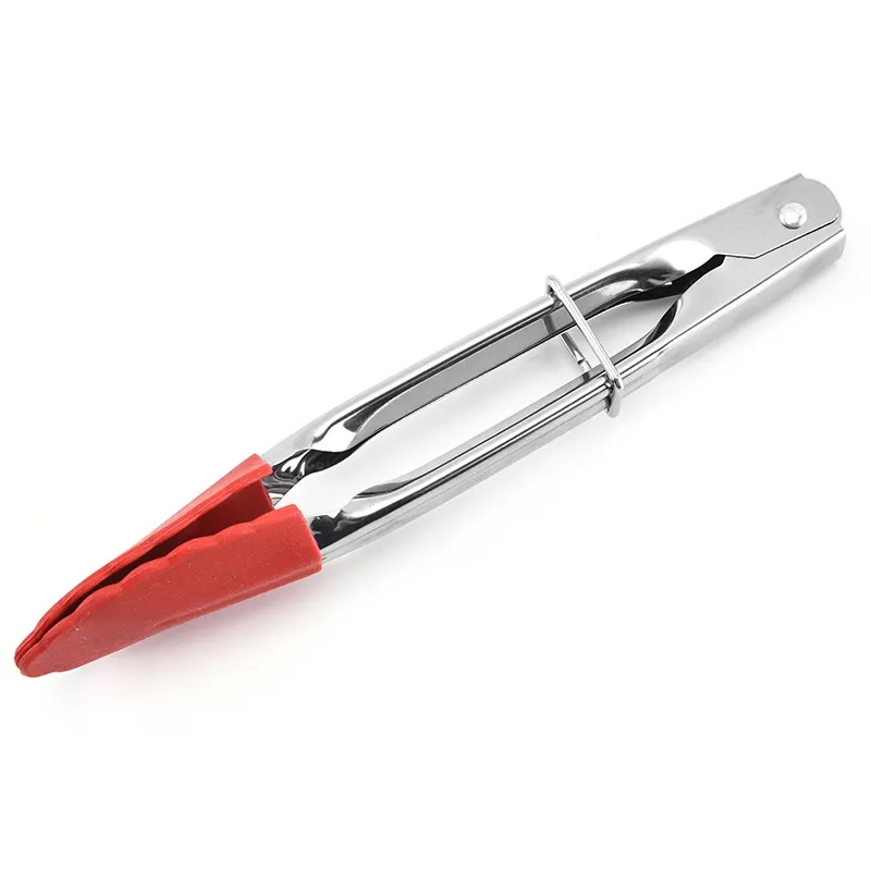 Stainless Steel BBQ Tongs with Silicone Tips 5
