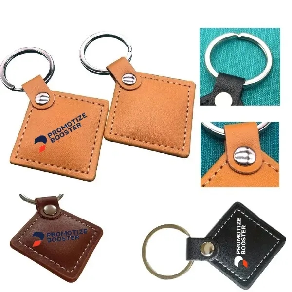 Leatherette Quadrate Keychain