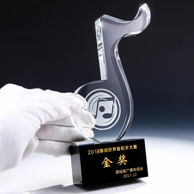 Glass Music Award on Engraved Black Base 5