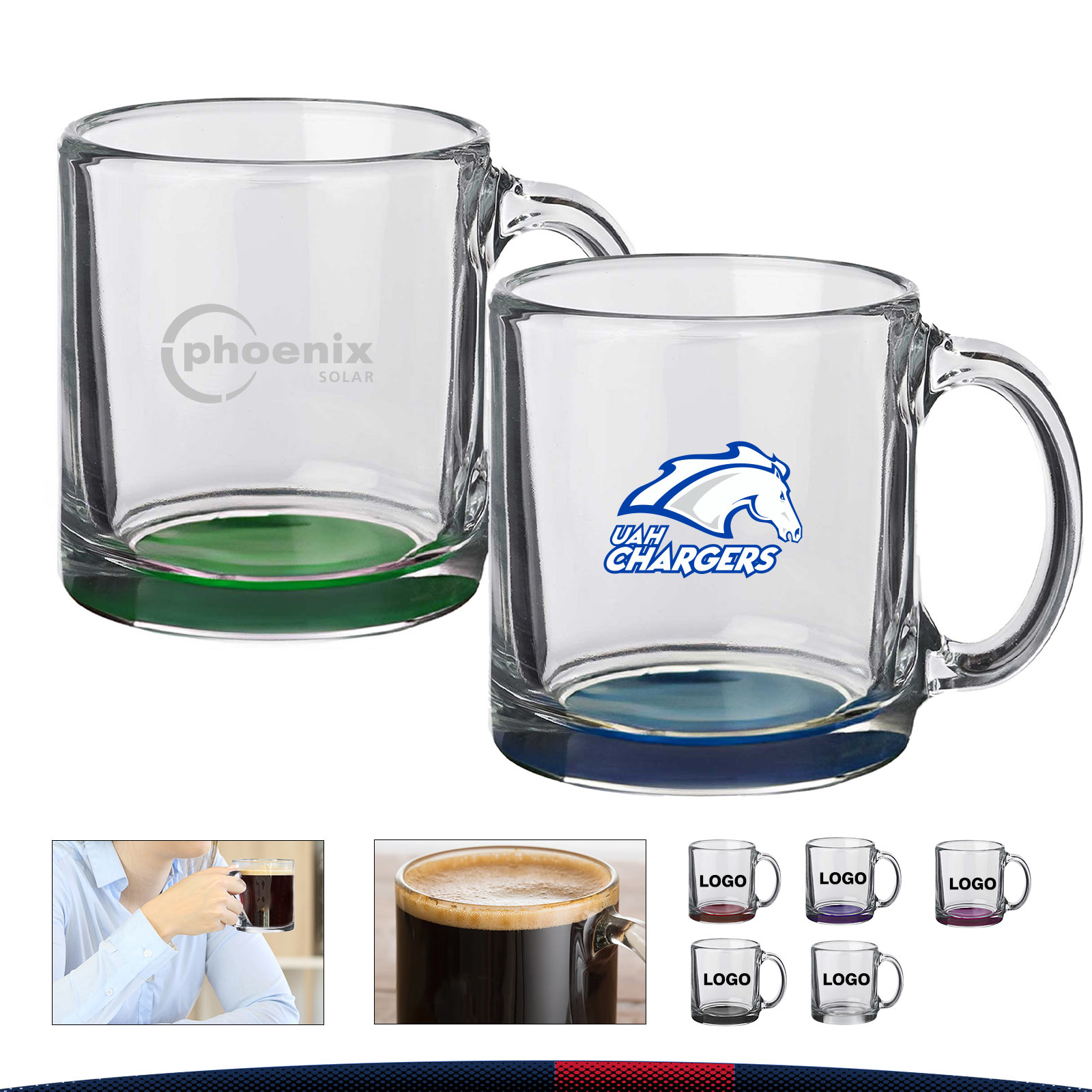 13 oz. Libbey Lucent Glass Coffee Mugs 9
