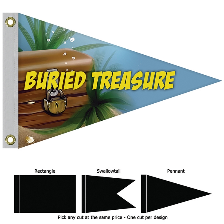 Single Reverse Nylon Boat Flag (16"x24") 2