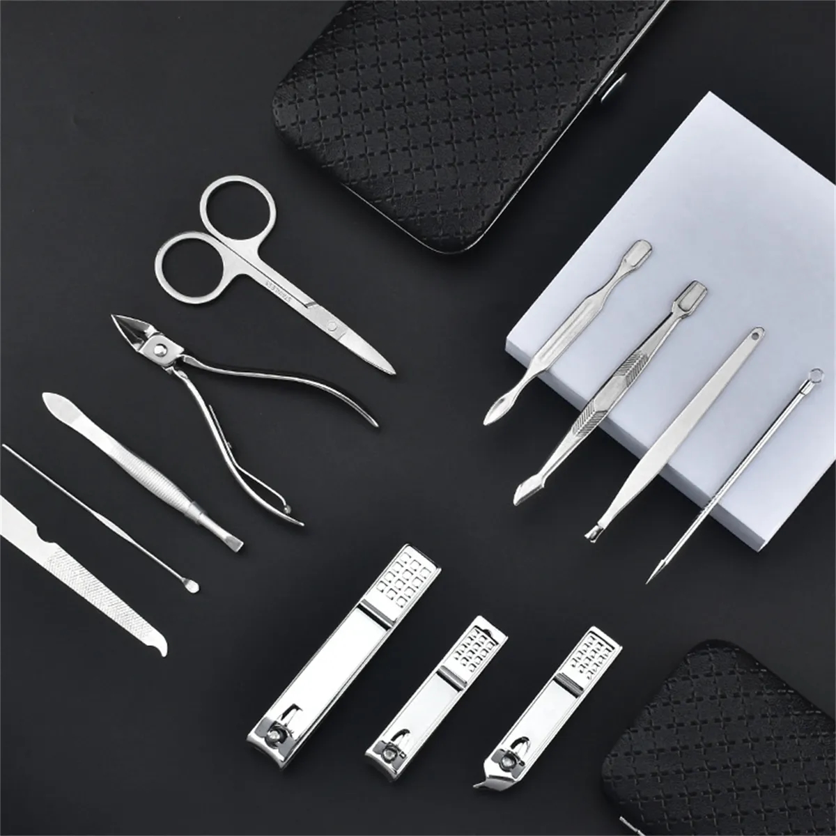 Manicure Pedicure Kit Nail Clippers 12pcs with Travel Case 5
