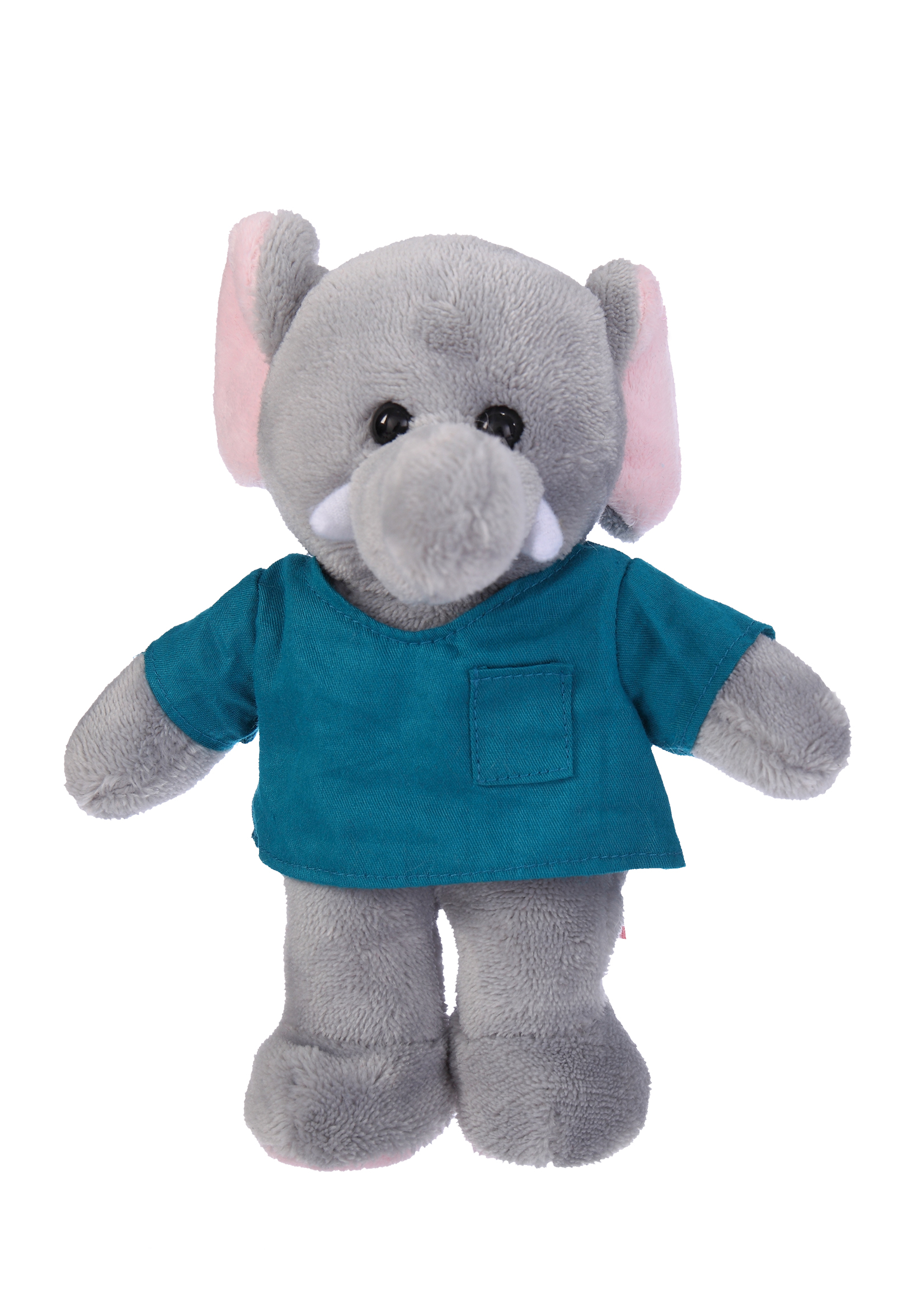 Soft Plush Stuffed Elephant in scrub shirt
