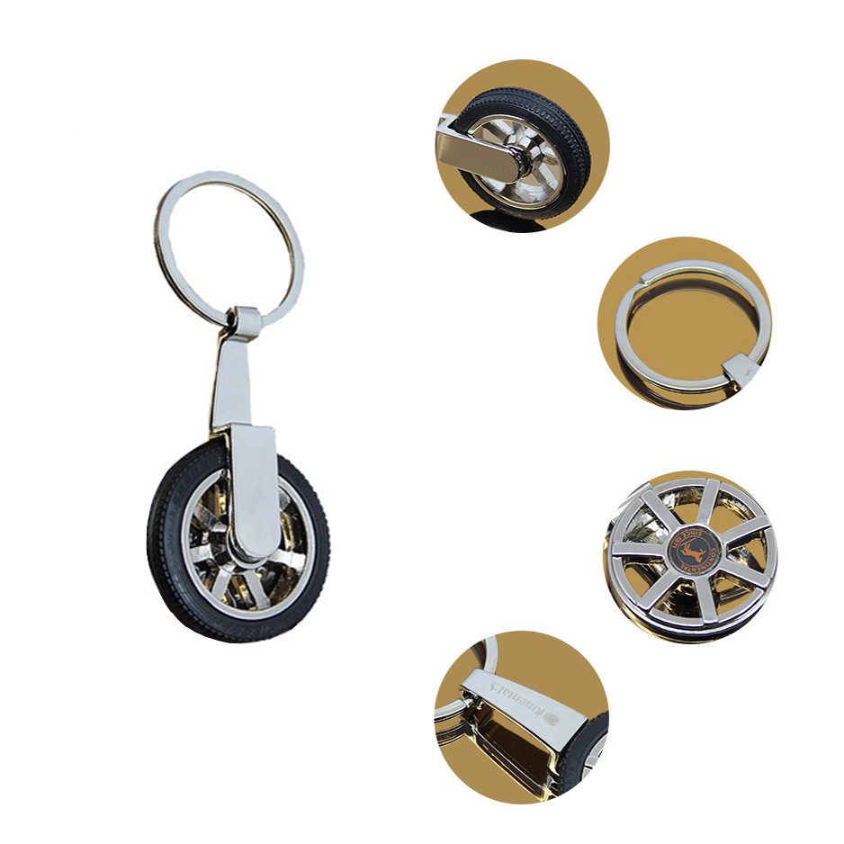 Creative Wheel Shape Metal Key Chain with Detachable Tyre 6