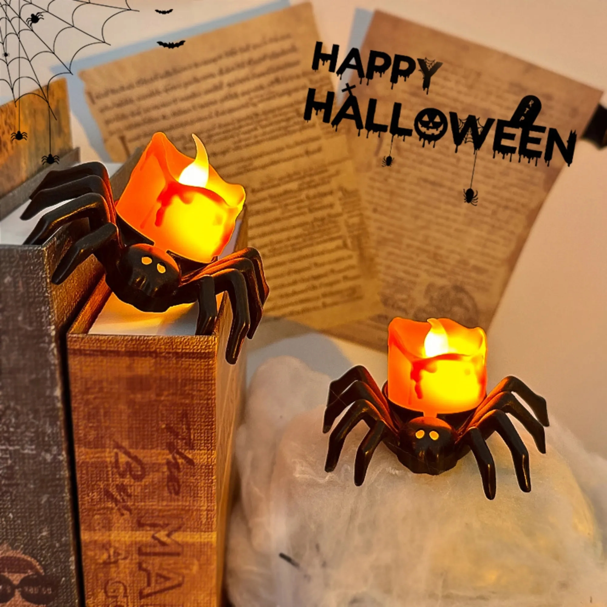 Halloween Lighted Spider Candle Ornament 1