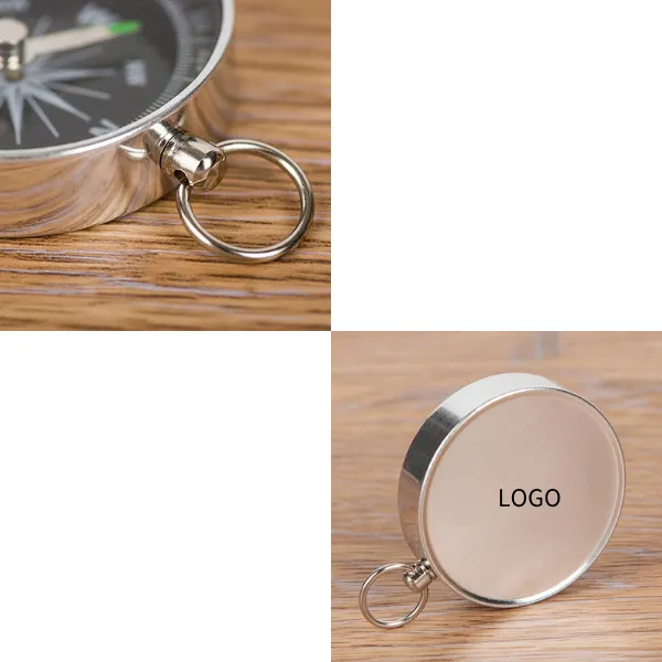 Metal Aluminum Alloy Compass with Keychain 2