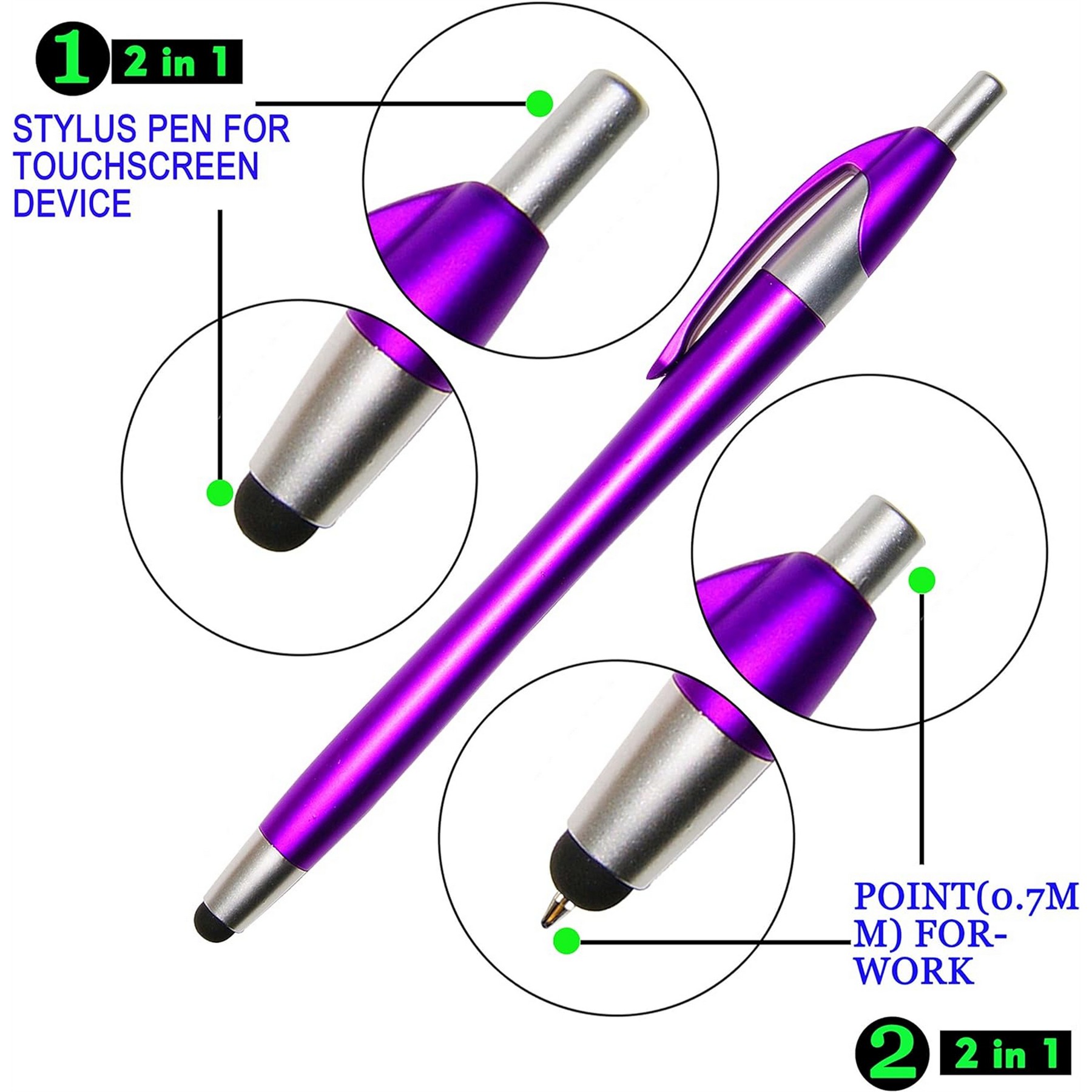 Slim Ballpoint Pen with Stylus 5