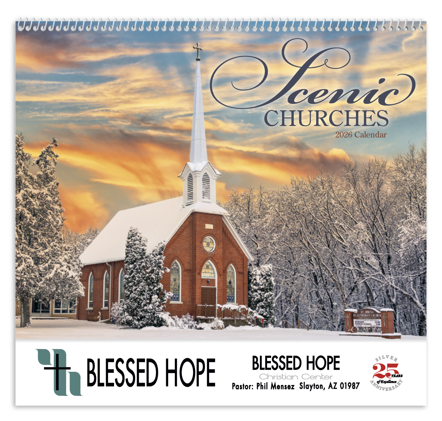 Good Value™ Scenic Churches - Spiral Calendar 34
