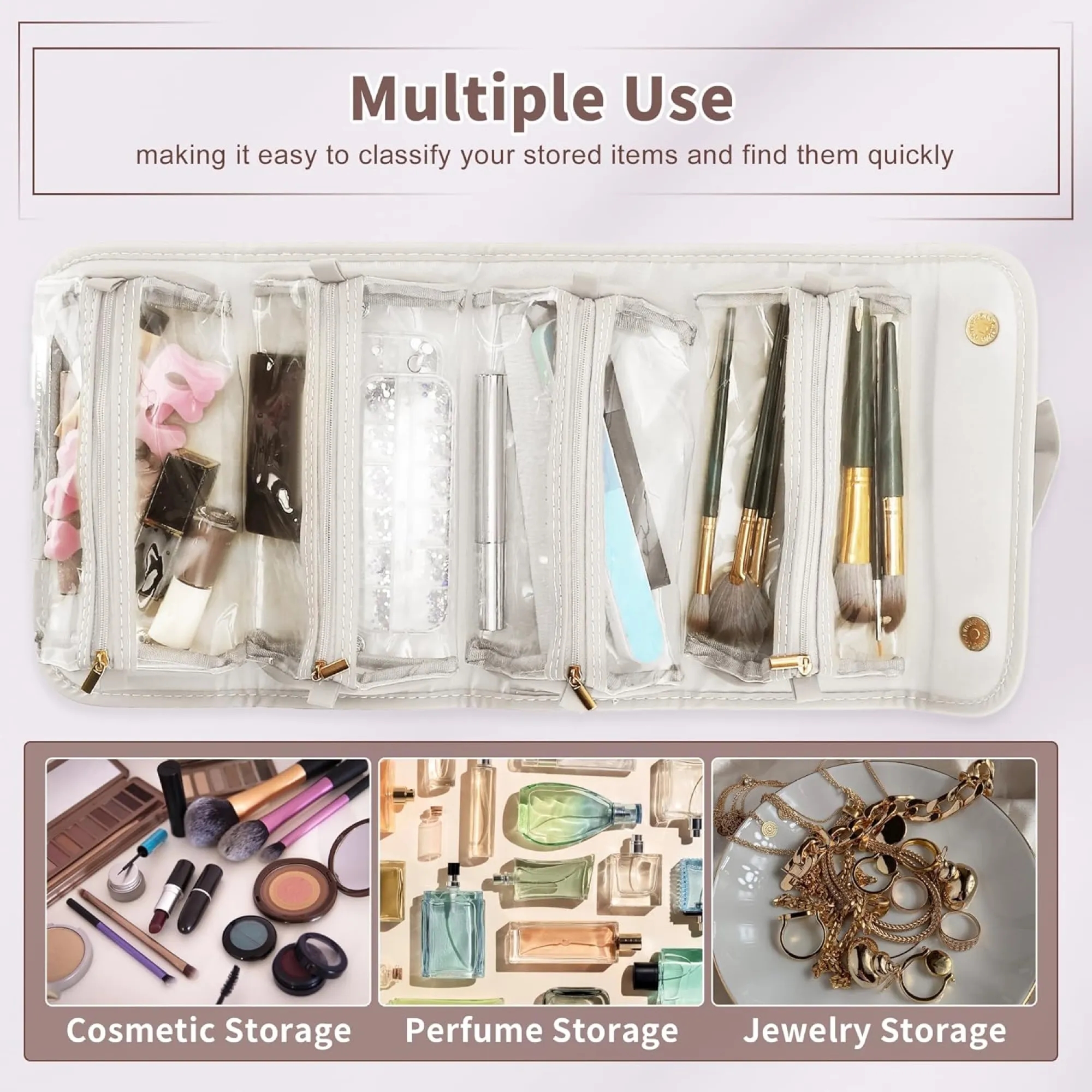 Large Capacity Detachable 4-in-1 Travel Cosmetic Bag 3
