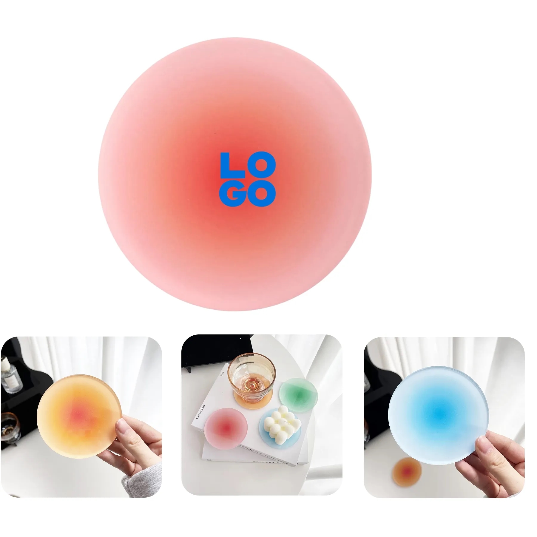 Colorful Acrylic Coaster Set 4 Pcs 3