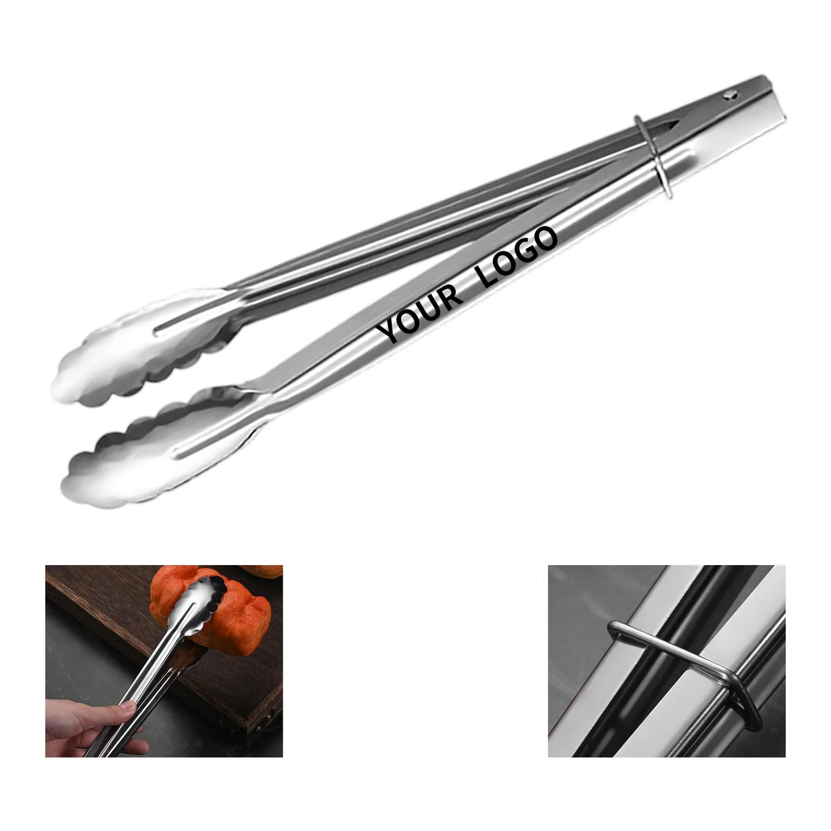 BBQ Tongs with Stainless Steel Grip and Locking Mechanism 2