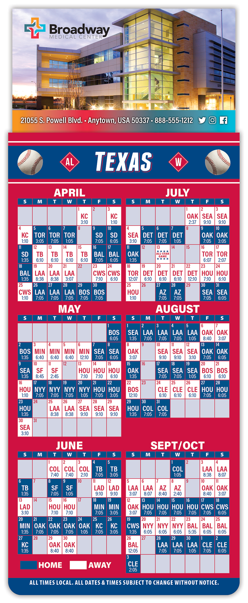 Magna-Card Business Card Magnet - Baseball Schedules (3.5 x 9) 1
