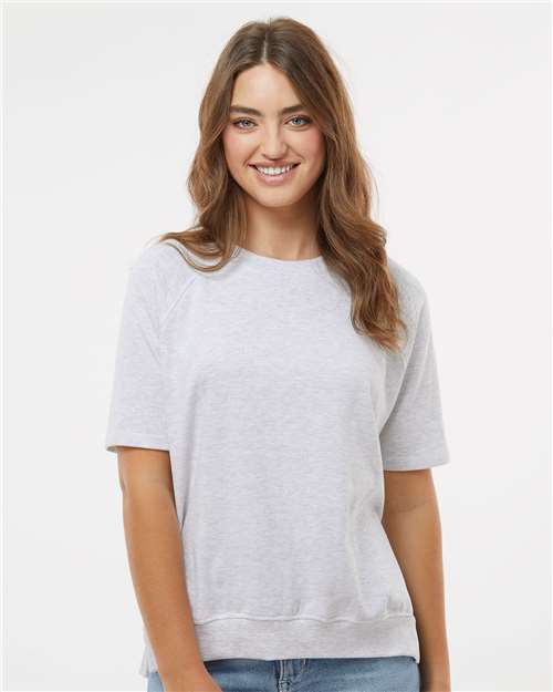 Women's French Terry Short Sleeve Crewneck Sweatshirt - W23711 12
