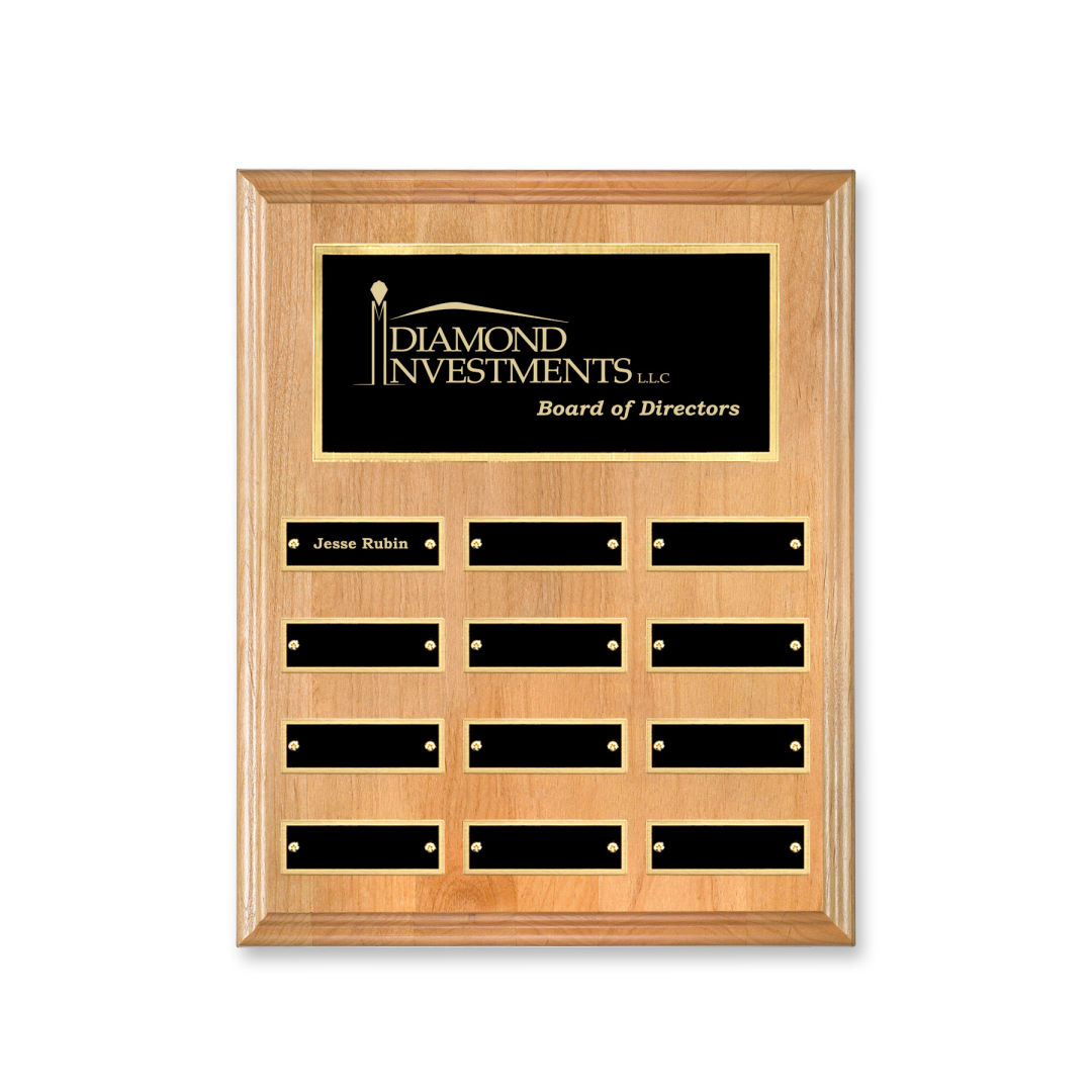 Erindale (Vert) Perpetual Plaque - Red Alder/Gold 8