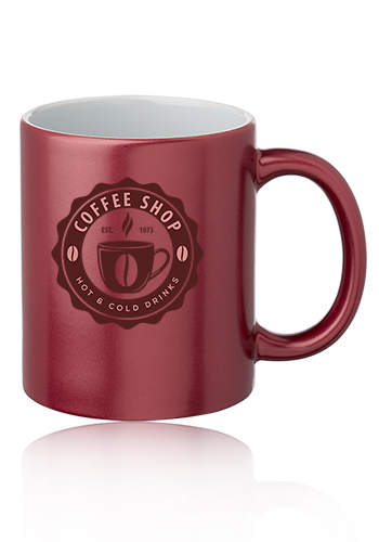 11 oz. Metallic Ceramic Custom Mugs 6