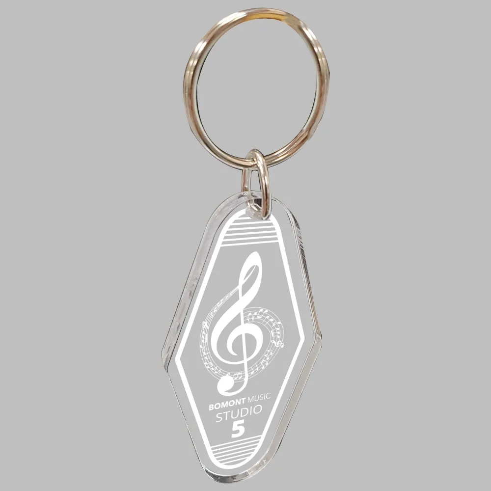 1/8" Vintage Etched Acrylic Motel Keychain Hotel Key Tag 2
