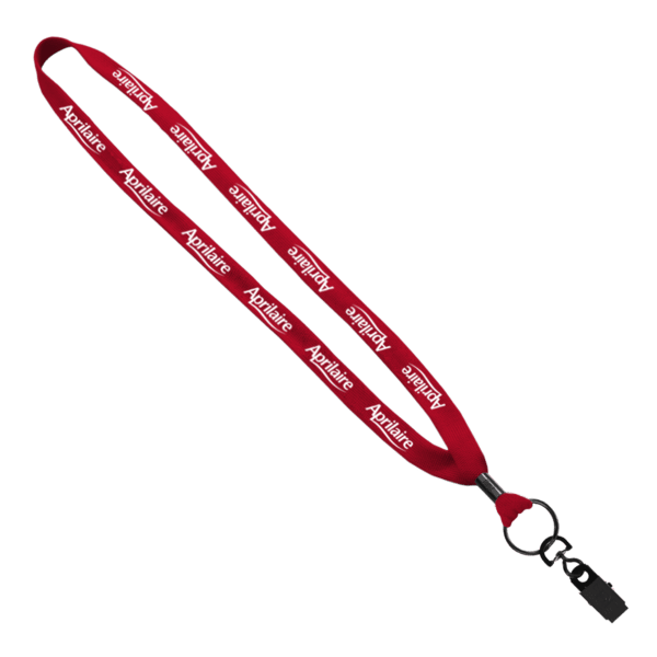5/8" Polyester Shoelace Lanyard with Metal Crimp & Split-Ring 237