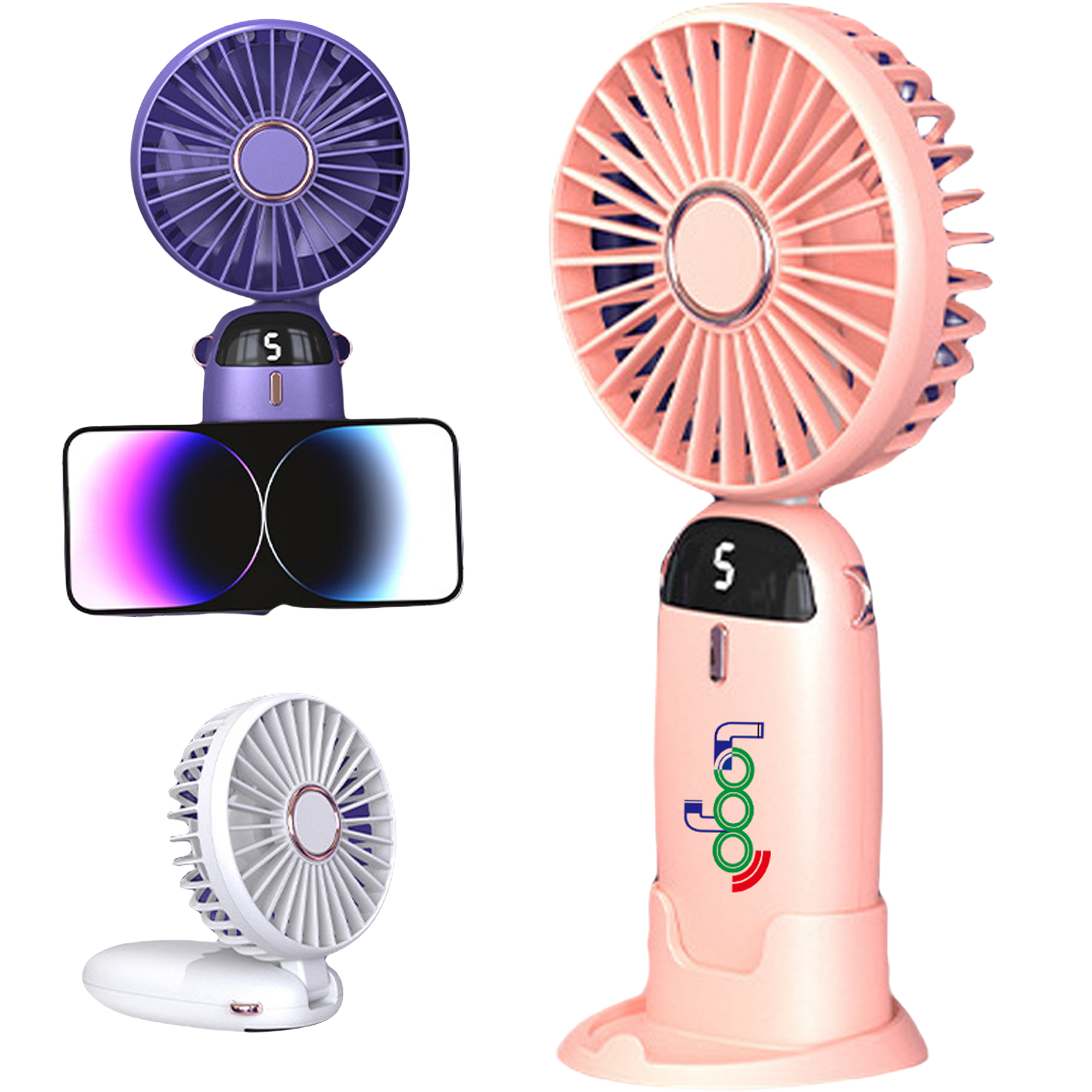 Portable Fans w/Mobile Phone Holder MOQ30 2