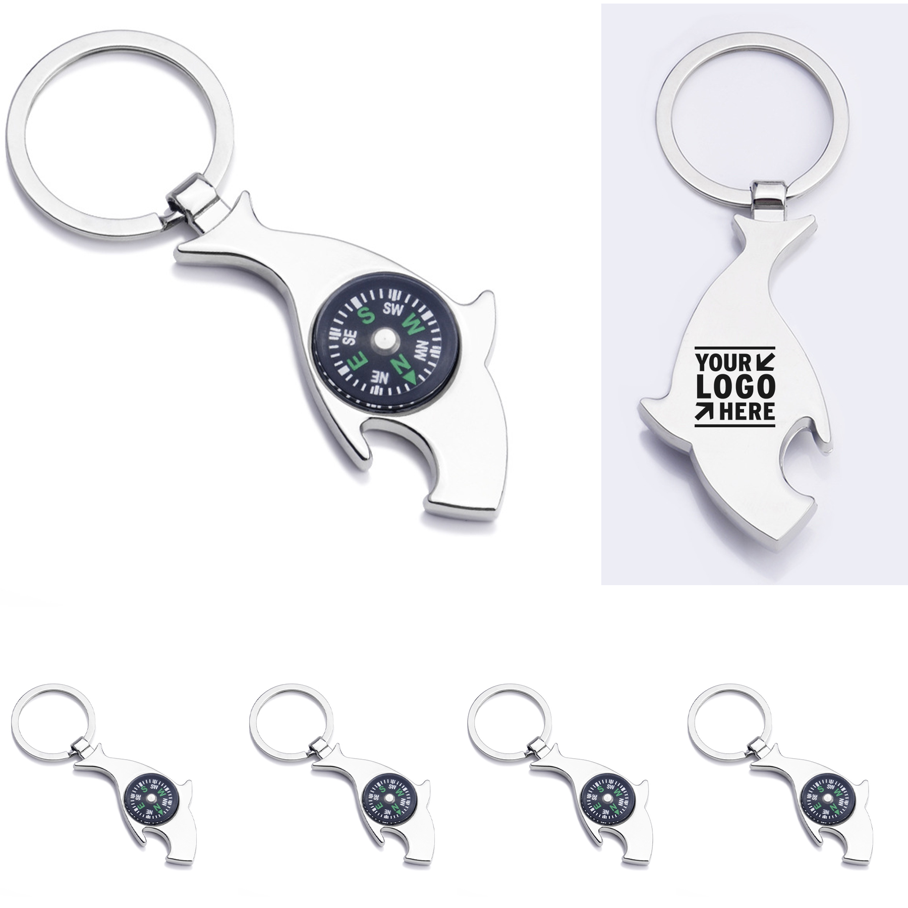 Portable Metal Key Chain Mini Survival Compass 2