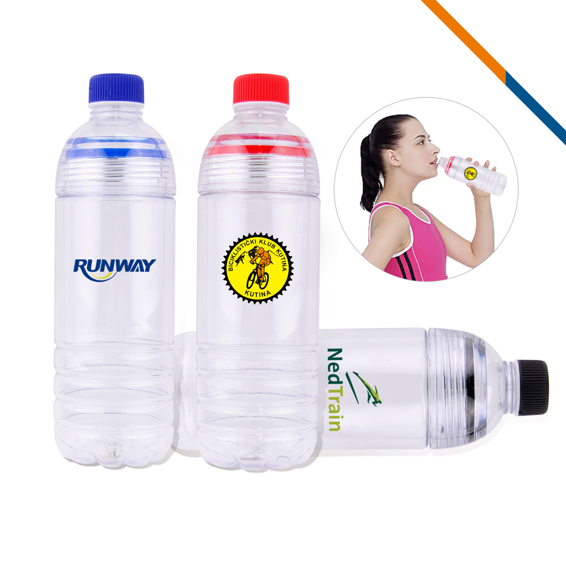 Pure Water Bottle, custom plastic water bottle with logo imprint 2