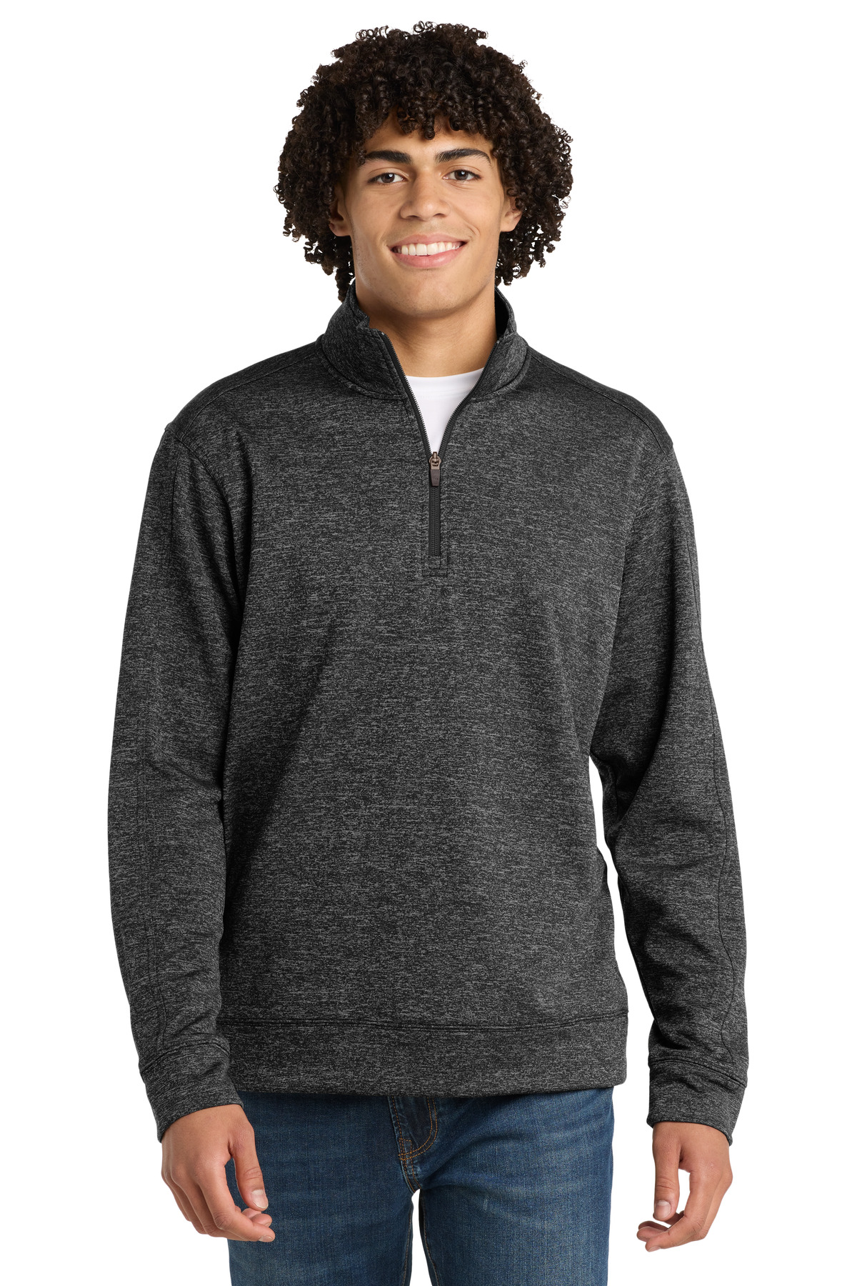 Sport-Tek PosiCharge Electric Heather Fleece 1/4-Zip Pullover. ST226, custom hoodie or sweatshirt with logo imprint 5