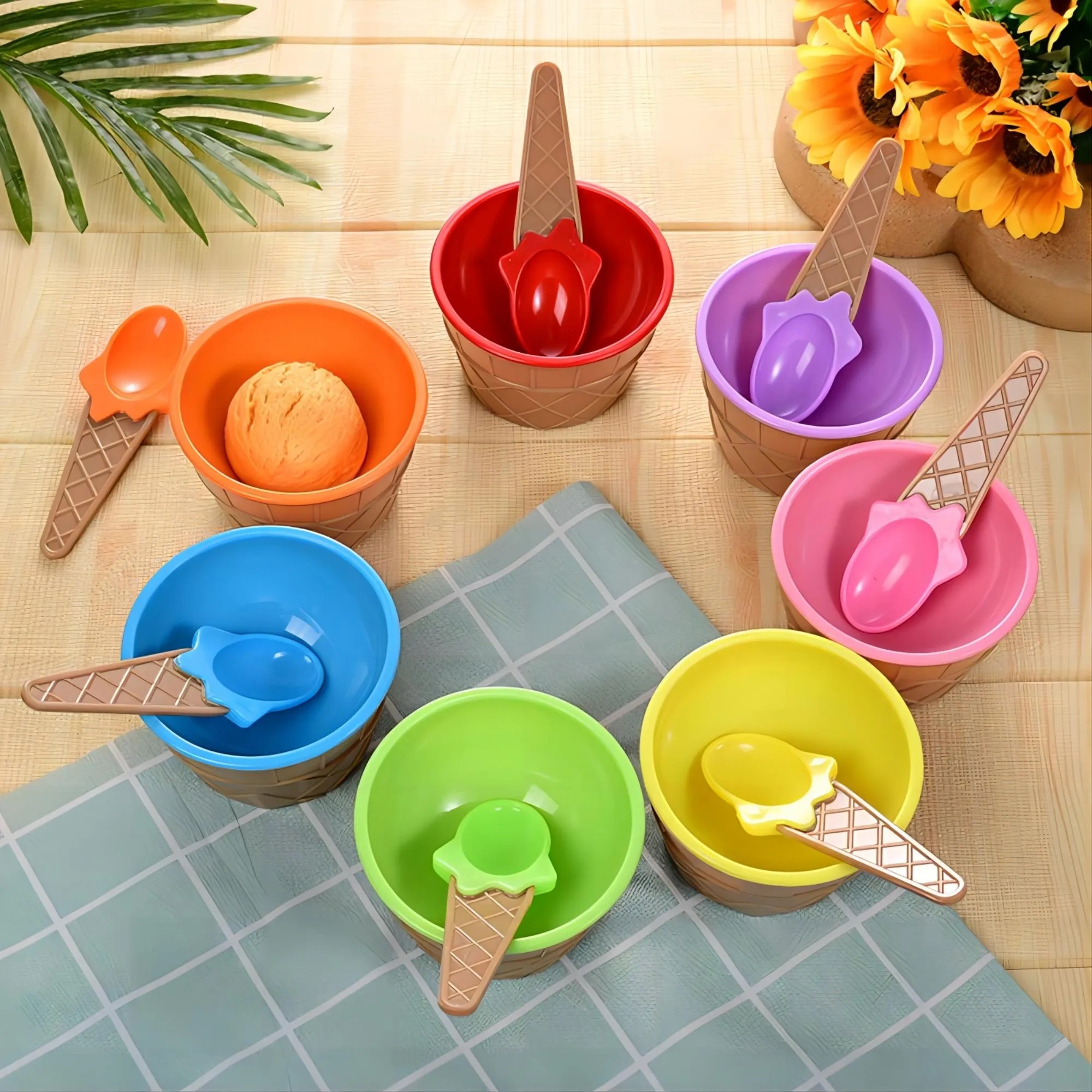 Ice Cream Bowl Set Children's Cartoon 7