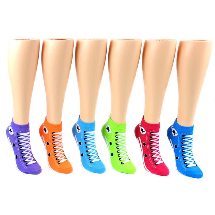 Girls' Ankle Socks- Sneaker Print Size 9-11 2