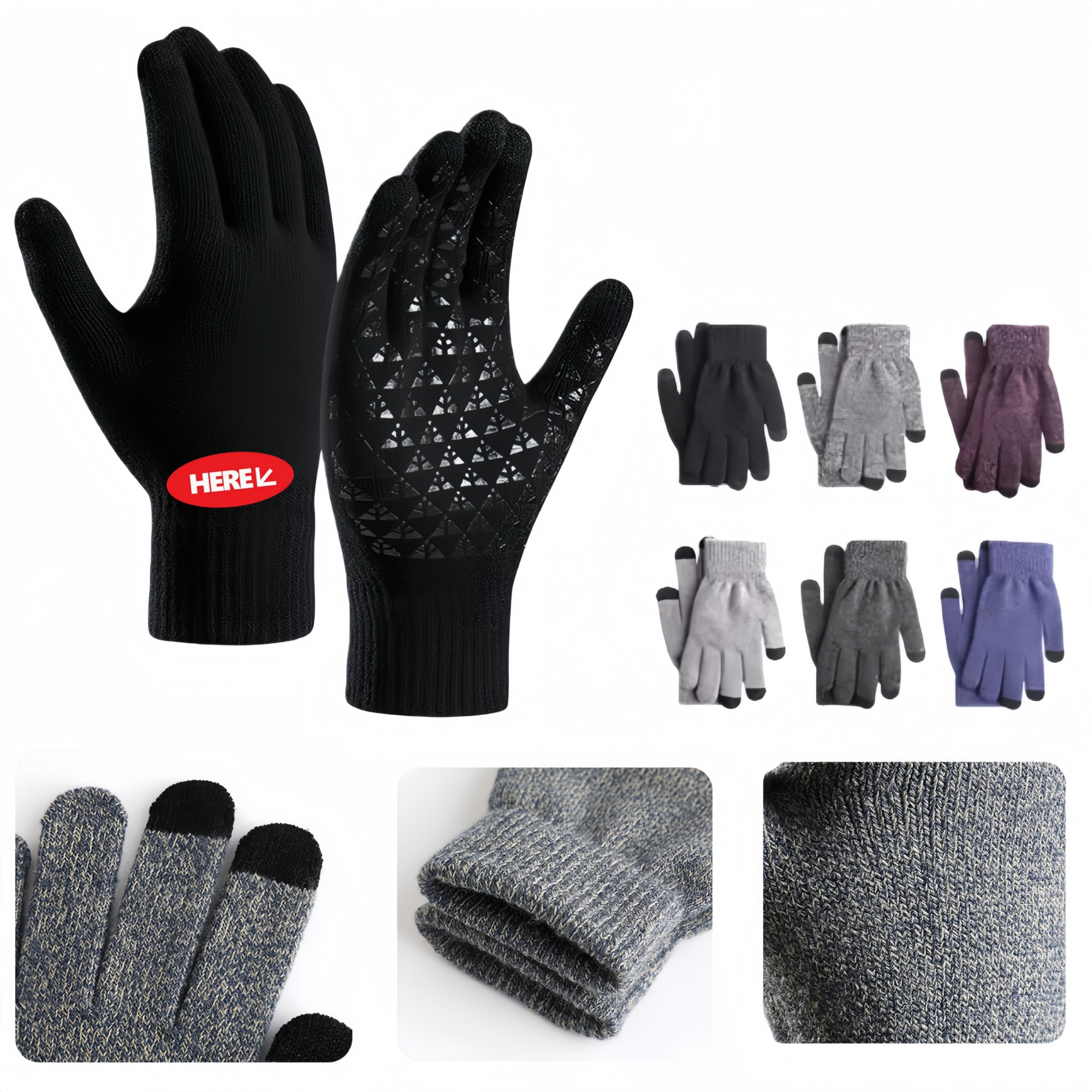 MOQ 10 Winter Warm Knitted Gloves 2