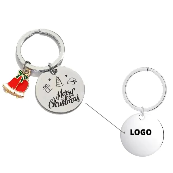 Christmas stainless steel keychain 7