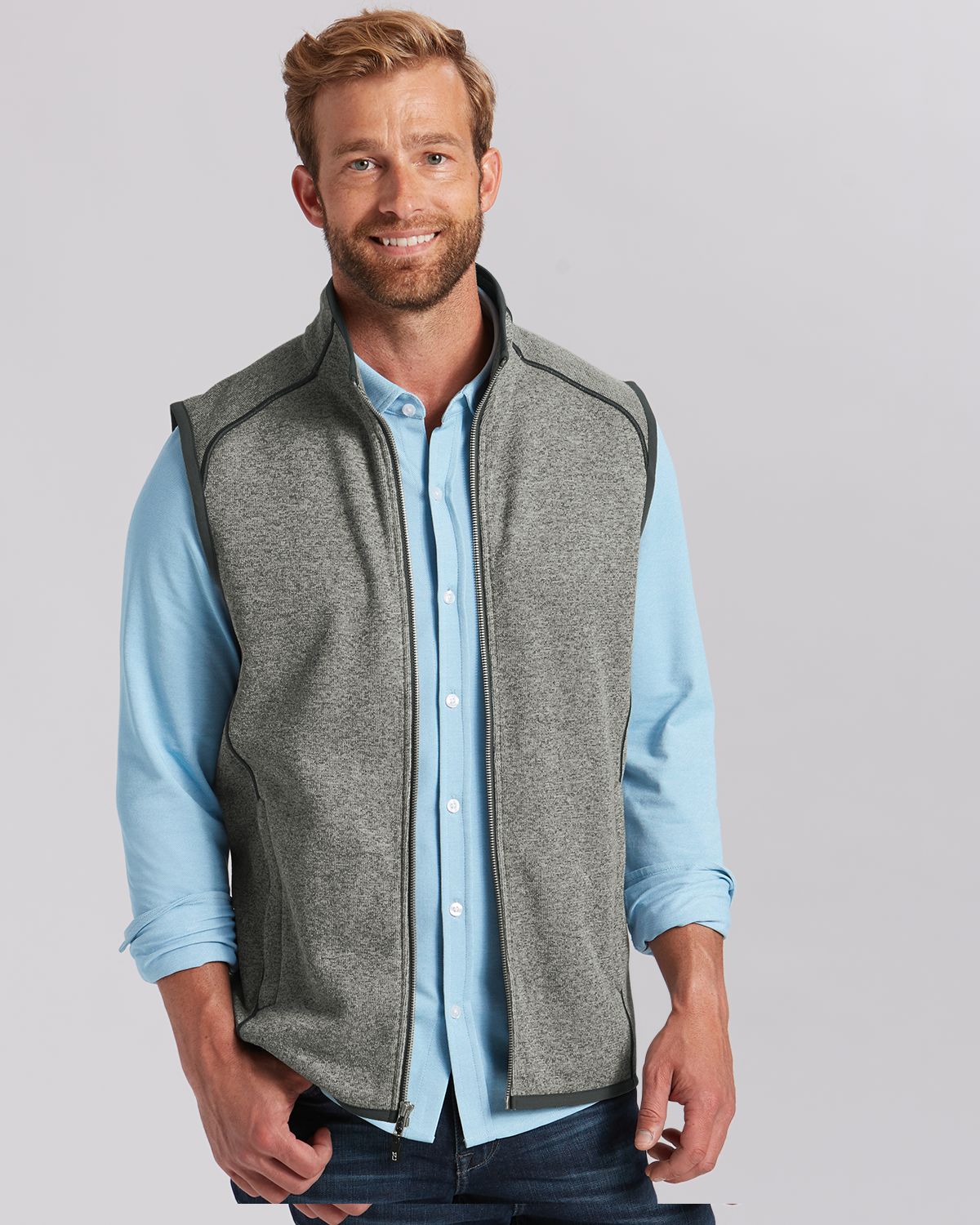 Cutter & Buck Mainsail Sweater-Knit Mens Full Zip Vest 60