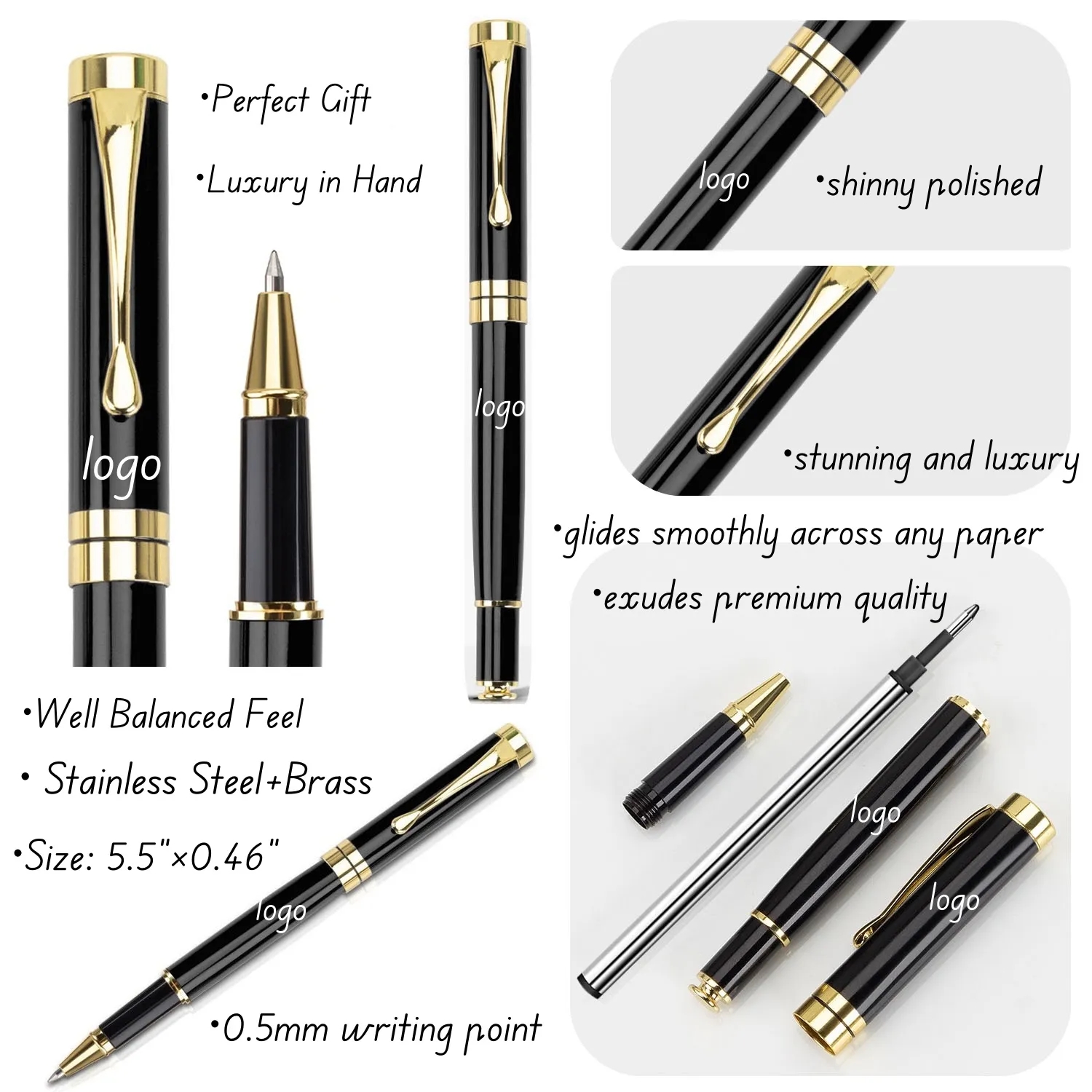 Business Gift Notebook Writing Ballpoint Executive Pen Set 6